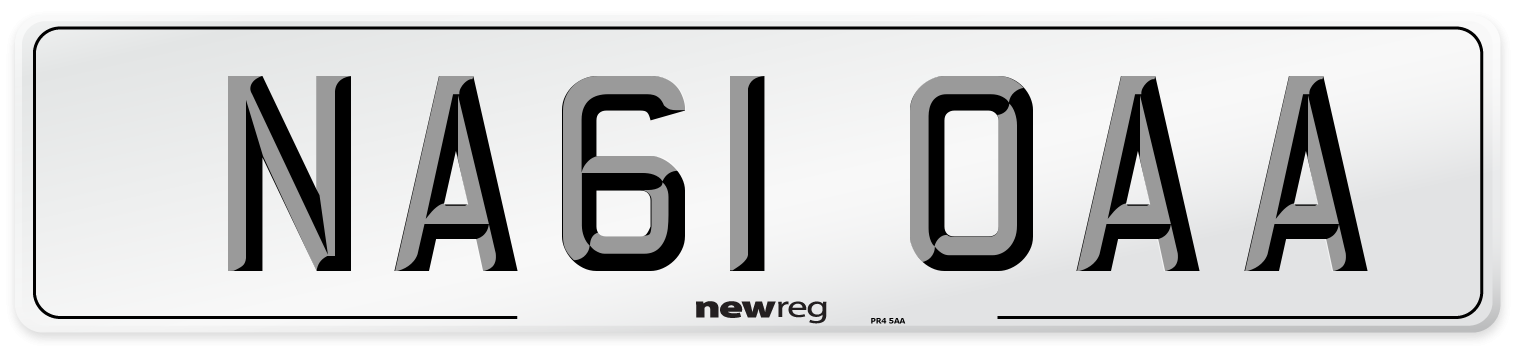 NA61 OAA Number Plate from New Reg
